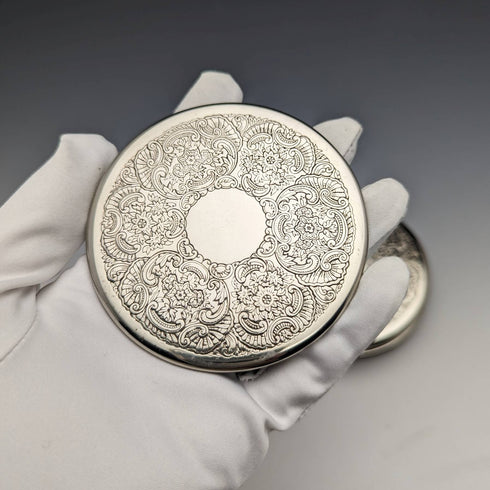 Set of 6 vintage silver-plated coasters